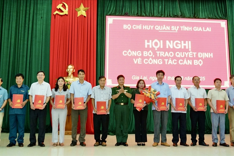 Gia Lai: Trao quyết định bổ nhiệm các cấp chính trị viên quân sự xã