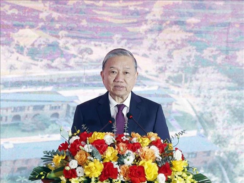 Tổng Bí thư Tô Lâm dự lễ khởi công xây trường học ở xã biên giới tỉnh Cao Bằng
