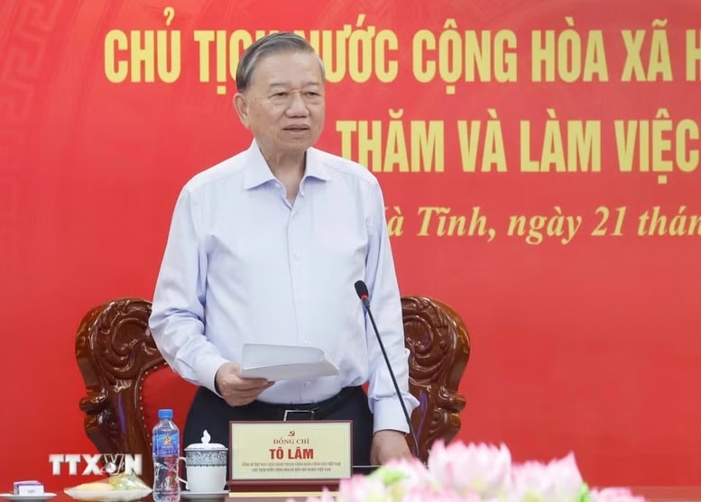 Tổng Bí thư, Chủ tịch nước Tô Lâm: Hà Tĩnh khơi dậy khát vọng phát triển, quyết tâm đạt mục tiêu tăng trưởng nhanh, bền vững