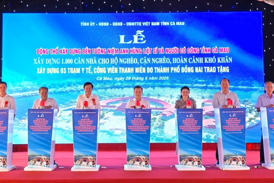 Động thổ Đền tưởng niệm Anh hùng liệt sĩ và khởi công 1.000 căn nhà nghĩa tình ở đất Mũi