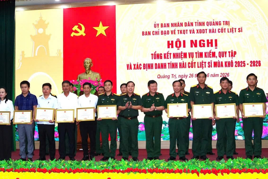 Quảng Trị: Tổng kết thực hiện nhiệm vụ tìm kiếm, quy tập và xác định danh tính hài cốt liệt sĩ mùa khô 2025 - 2026