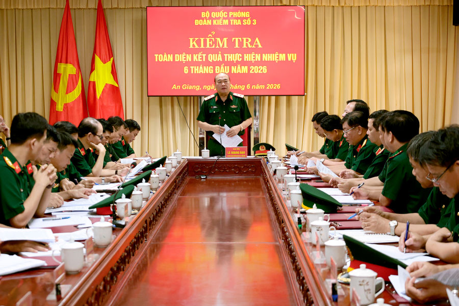Bộ Quốc phòng kiểm tra toàn diện tại Ban Chỉ huy Bộ đội Biên phòng tỉnh An Giang