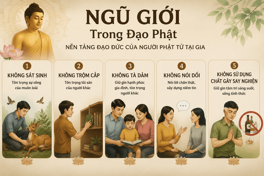 Ngũ giới trong đạo Phật dạy điều gì giữa cuộc sống nhiều biến động?
