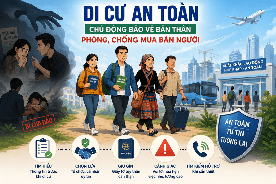 Di cư an toàn: Chủ động bảo vệ bản thân phòng chống mua, bán người